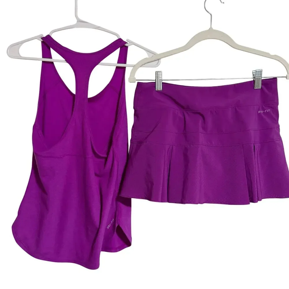 Nike purple tennis outfit purple singlet tank matching skirt skort cute sz S